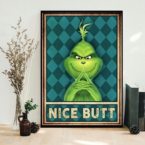 

1 Panel Christmas Prints Grinch Wall Art Modern Picture Home Decor Wall Hanging Gift Rolled Canvas Unframed Unstretched