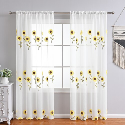 

Plain / Solid Sheer Curtains Shades Window Treatment Collection(Drapes&Sheer) Sheer Living Room Curtains