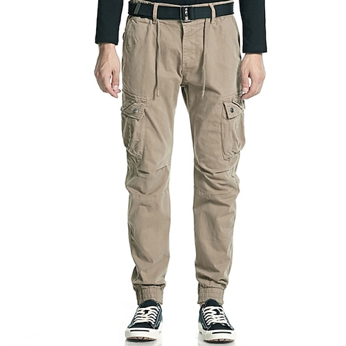 

Men's Cargo Pants Trousers Zipper Pocket Solid Colored Comfort Breathable Full Length Daily Holiday Going out Sports Fashion ArmyGreen Black Micro-elastic