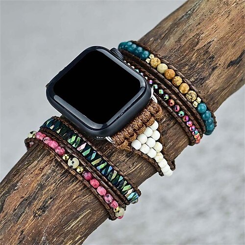 

1 PCS Smart Watch Band Compatible with Apple iWatch 38/40/41mm 42/44/45/49mm Ultra Series 8 7 6 5 4 3 2 1 SE Handmade Braided Rope for iWatch Smartwatch Strap Wristband Fabric Handmade Multilayer