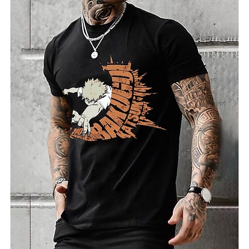 

My Hero Academia Katsuki Bakugo Japonesa/Curta Anime Desenho Anime Clássico Estilo de rua Camiseta Para Homens Mulheres Unisexo Adulto Impressão 3D 100% Poliéster