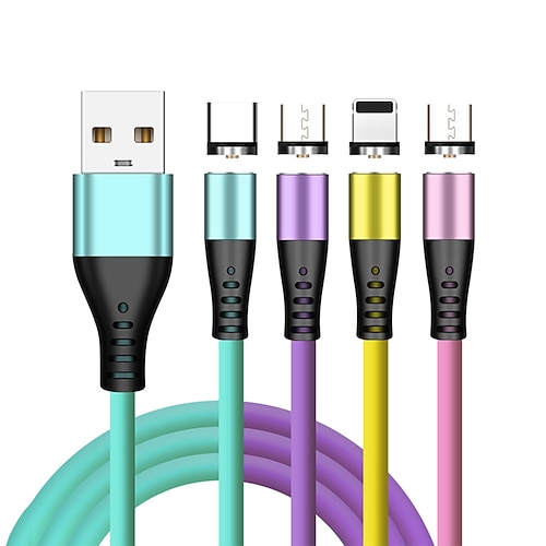 

USB C Cable Lightning Cable Micro USB Cable 3.3ft 6.6ft USB A to Lightning / micro / USB C 2.4 A Charging Cable Fast Charging Durable 3 in 1 Magnetic For Samsung Xiaomi Huawei Phone Accessory