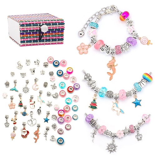

New Diy Colorful Big Hole Bead Bracelet Set Cross-border Children's Toys Hand Jewelry Hand String Gift Box