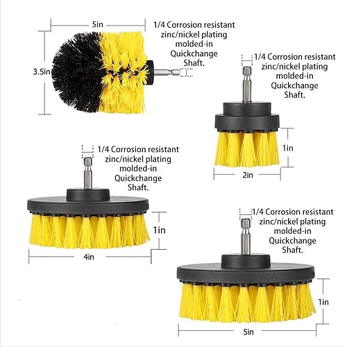 

5 Piece Drill Brush Attachment Set,All Purpose Power Scrubber Cleaning Kit, Power Scrubber Brush for Bathroom Surfaces, Floor,Tub,Shower,Grout,Tile and Kitchen Surface