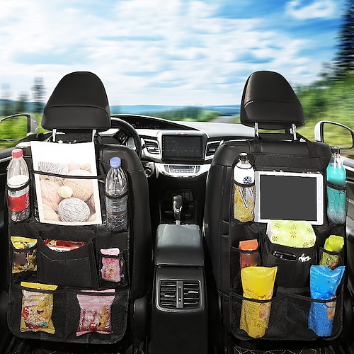 

Car Back Seat Organizer Storage Bag with Foldable Table Tray Tablet Holder Tissue Box Auto Back Seat Bag Organizers Universal