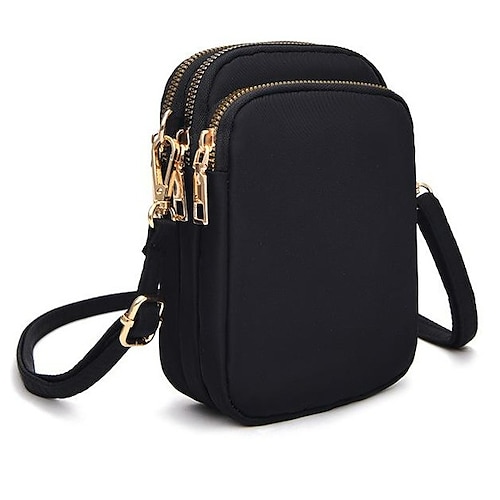 

Women's Mobile Phone Bag Crossbody Bag Oxford Cloth Cowhide Outdoor Daily Solid Color Green 033 Purple 033 Black Balloon 033 Khaki 033 Black dragonfly flower 033