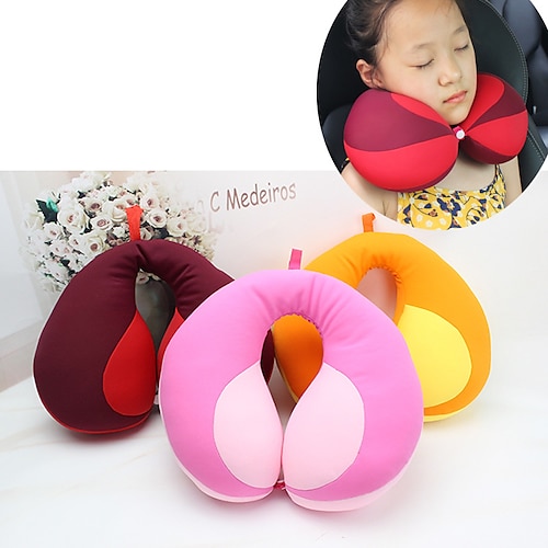 

Almohada para el cuello para niños, coche de viaje, almohada de viaje en forma de U, almohada para asiento de seguridad para bebés, reposacabezas de partículas de burbujas