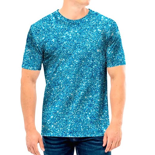 

Men's T shirt Tee Star Graphic Prints Crew Neck Blue Purple 3D Print Outdoor Street Short Sleeve Print Clothing Apparel Sports Designer Casual