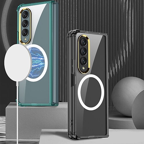 

Phone Case For Samsung Galaxy Flip Z Fold 4 Bumper Frame Flip Full Body Protective Solid Colored TPU