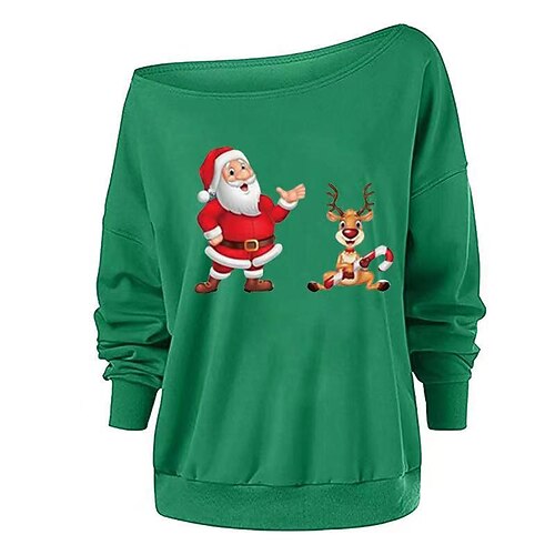 

Santa Claus Reindeer Masquerade Ugly Christmas Sweater / Sweatshirt Women's Christmas Christmas Carnival Masquerade Adults' Party Christmas Polyester Top