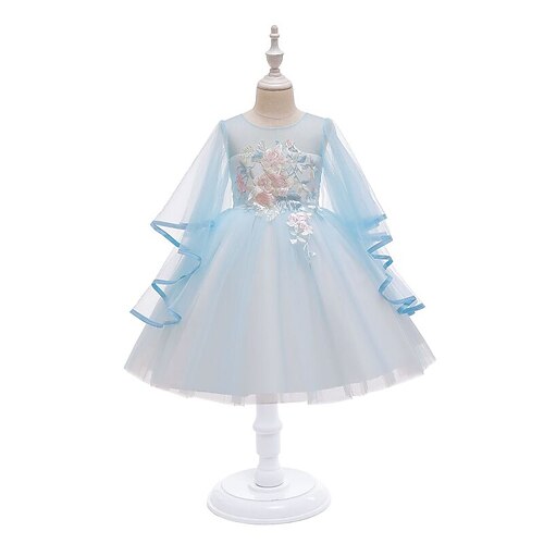 

Toddler Girls' Dress Solid Color Party Dress Midi Dress Performance Ruched Sleeveless Fashion Dress 3-7 Years Spring Blue Pink Champagne