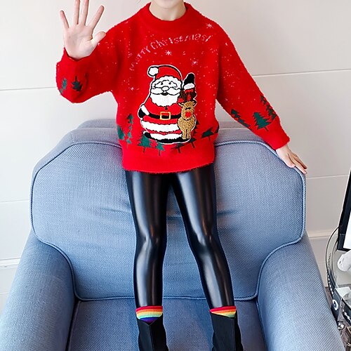 

Toddler Girls' Sweater Ugly School Long Sleeve Fashion 3-7 Years Winter Red