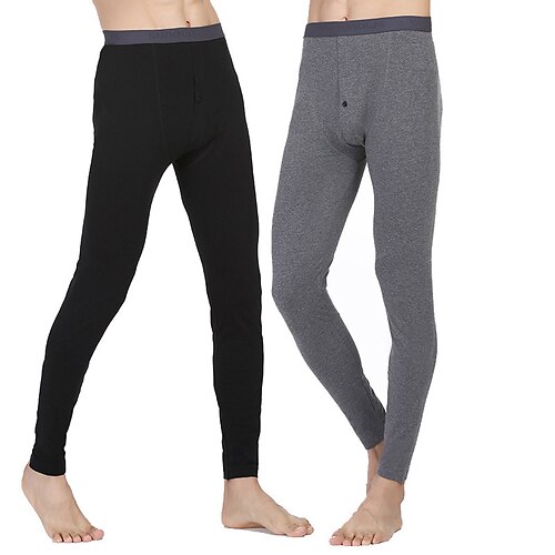 

Per uomo Long john Biancheria intima termica Pantaloni termici Colore puro Essenziale Semplice Informale Interni Giornaliero Cotone Caldo Traspirante Pantalone lungo Pantalone Vita elastica Inverno