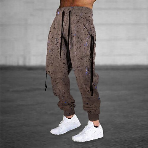 

Men's Sweatpants Joggers Trousers Drawstring Elastic Waist 3D Print Graphic Prints Comfort Breathable Sports Outdoor Casual Daily Cotton Blend Terry Streetwear Stylish Blue Brown Micro-elastic