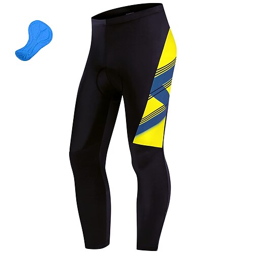 

21Grams Men's Cycling Tights Bike Bottoms Mountain Bike MTB Road Bike Cycling Sports 3D Pad Cycling Breathable Quick Dry Yellow Spandex Clothing Apparel Bike Wear