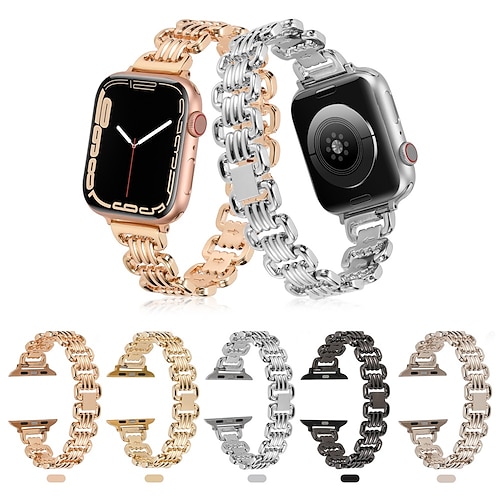 

1PC Smart Watch Band Compatible with Apple iWatch Apple Watch Ultra 49mm Series 8/7/6/5/4/3/2/1 / SE Metal Band for iWatch Smartwatch Strap Wristband Stainless Steel Adjustable Breathable Watch Bands