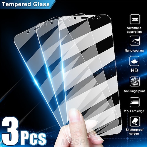 

[3 Pack] Phone Screen Protector For Samsung S22 S21 S20 Plus Ultra A72 A52 A32 A42 Tempered Glass High Definition (HD) 9H Hardness Explosion Proof Phone Accessory