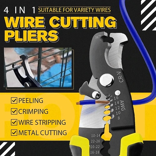 

Multifunctional Wire And Cable Cutters, Shear Capacity Stripping Pliers, Dial / Crimping Pliers Electrician Scissors