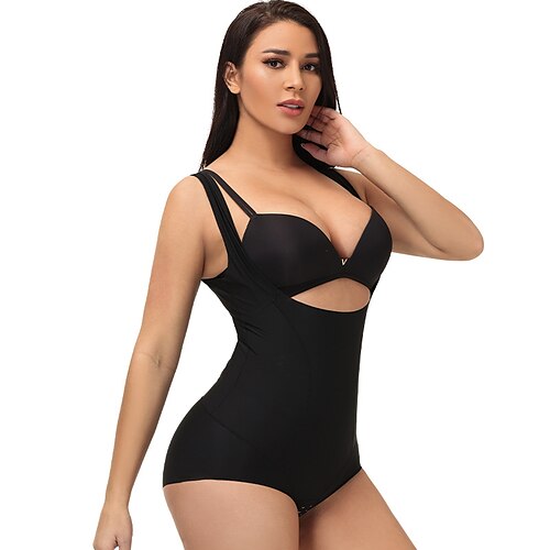 

Women's Bodysuit Black Beige Plain Sleeveless Sports Gym Casual U Neck S