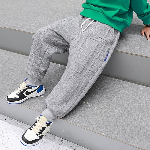 

Bambino Da ragazzo Pantaloni I pantaloni Tasche Tinta unica Comfort Pantaloni Scuola Essenziale Neutra Nero Grigio Vita media