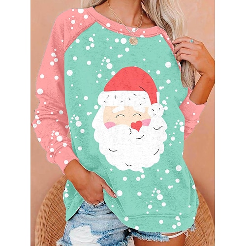 

Santa Claus Masquerade Hoodie Women's Christmas Christmas Carnival Masquerade Adults' Christmas Vacation Polyester Top