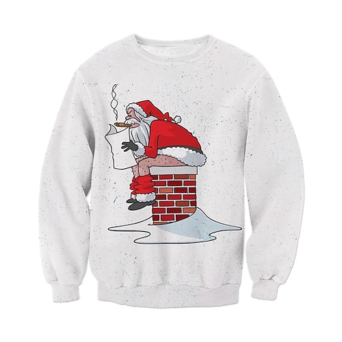 

Kids Boys Ugly Christmas Sweatshirt Pullover Santa Claus Long Sleeve Crewneck Children Top Casual Sweatshirt Pullover Cute Daily Black Yellow Dark Green Winter 7-13 Years