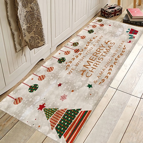 

Christmas Floor Mat Flannel Rug Door Mat Hallway Carpets Area Rugs for Bedroom Living Room Carpet Kitchen Bathroom Anti-Slip Floor Mats