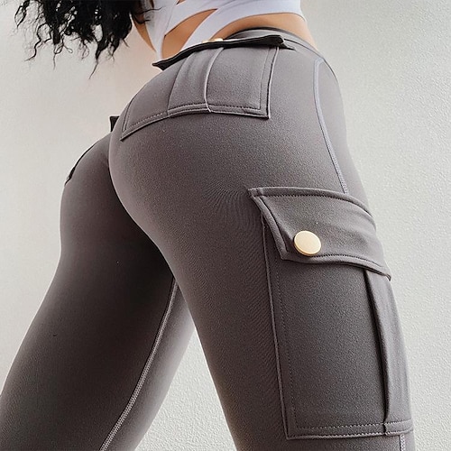 

Per donna Collant Verde Nero Grigio scuro Collant Athleisure Lunghezza intera Sollevamento dei glutei Tinta unita S M L XL