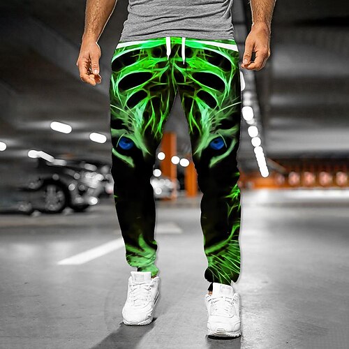 

Men's Sweatpants Joggers Trousers Drawstring Elastic Waist 3D Print Graphic Prints Comfort Sports Outdoor Casual Daily Streetwear Designer Green Purple Micro-elastic