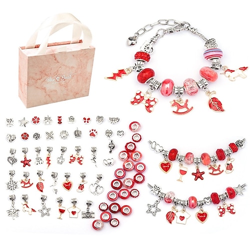 

Colorful Crystal Red Suit Diy Handmade Children's Hand Jewelry Beautiful Gift Box Gift Bracelet