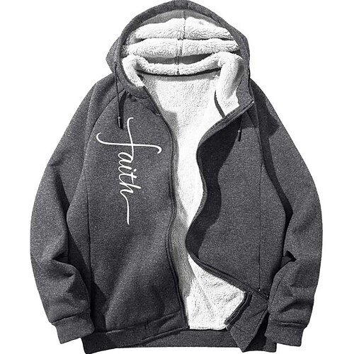 

Men's Hoodie Zip Hoodie Sweatshirt Hoodie Jacket Black Dark Gray Navy Blue Hooded Letter Print Sports & Outdoor Daily Sports Streetwear Casual Big and Tall Fall & Winter Clothing Apparel Hoodies