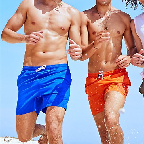 

Men's Swim Shorts Swim Trunks Board Shorts Pocket Drawstring Elastic Waist Solid Colored Comfort Breathable Short Casual Daily Holiday Classic Style Casual / Sporty ArmyGreen Black Micro-elastic