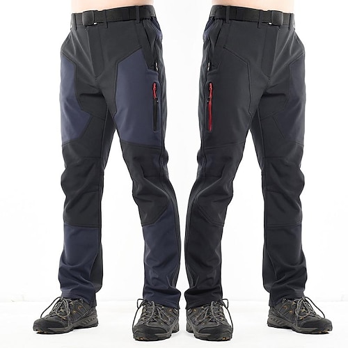 

Men's Hiking Pants Trousers Work Pants Softshell Pants Winter Outdoor Thermal Warm Waterproof Windproof Fleece Lining Pants / Trousers Black Dark Gray Fleece Hunting Ski / Snowboard Fishing M L XL