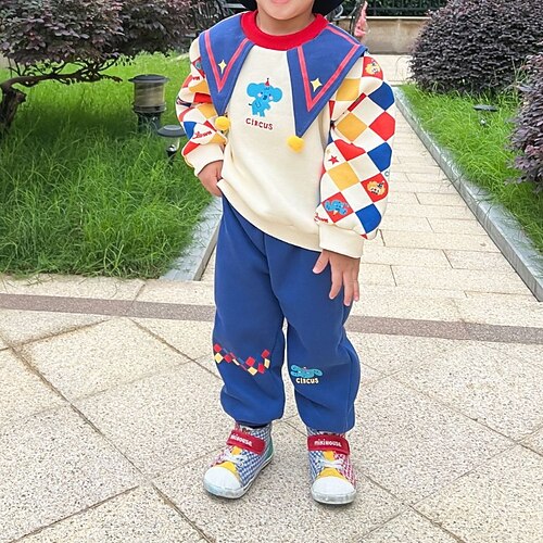 

2 Pieces Toddler Boys Sweatshirt & Pants Outfit Animal Cartoon Long Sleeve Crewneck Cotton Set Outdoor Fashion Daily Winter Fall 3-7 Years Blue
