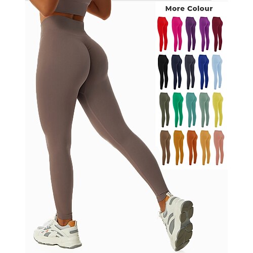 

Women's Leggings Scrunch Butt Bootcut Butt Lift 4 Way Stretch Quick Dry Yoga Fitness Pilates Tights Light Purple Light Blue Deep Purple Spandex Winter Sports Activewear Stretchy