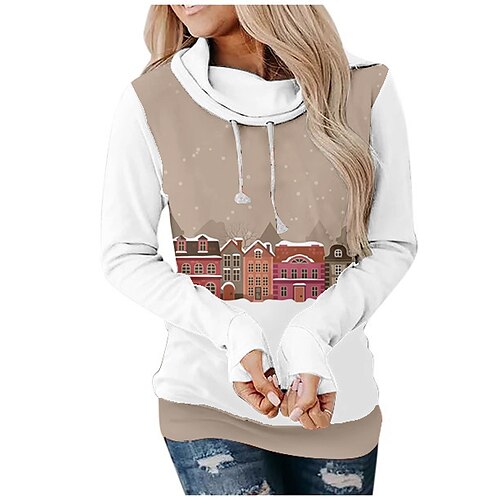 

town Masquerade Hoodie Women's Christmas Christmas Carnival Masquerade Adults' Christmas Vacation Polyester Top