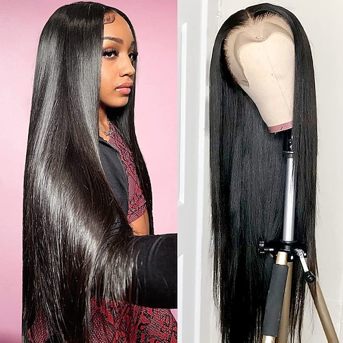 

Straight Lace Front Wigs Human Hair 13x4 HD Transprent Lace Front Wigs Pre Plucked with Baby Hair 150% Density Lace Frontal Wigs for Black Women with Natural Hair Line