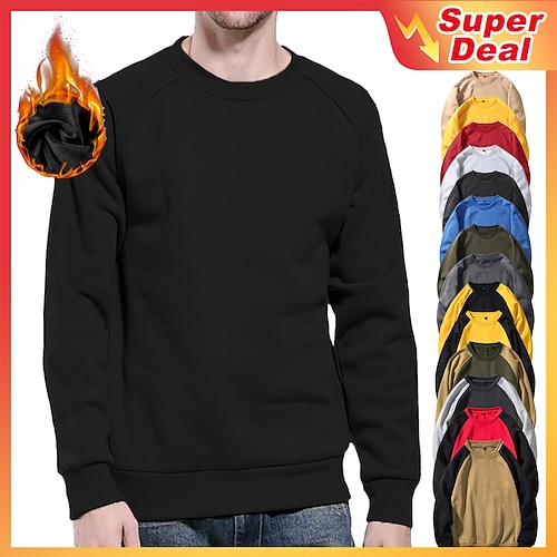 

Men's Sweatshirt Black & Yellow Yellow & Black Red & Black Green Black Round Neck Solid Color Casual Daily Holiday Streetwear Casual Winter Fall Clothing Apparel Hoodies Sweatshirts Long Sleeve
