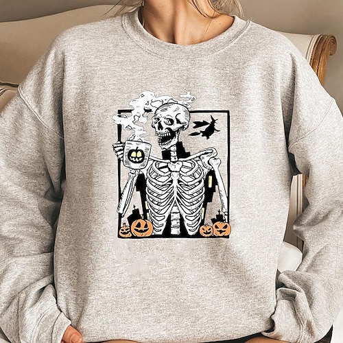 

Inspired by Punk Gothic Skeleton / Skull Hoodie Cartoon Manga Skull Graphic Hoodie For Men's Women's Unisex Adults' Hot Stamping 100% Polyester Casual Daily