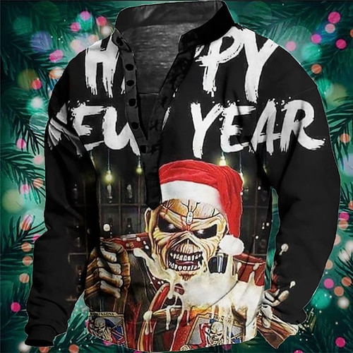 

Men's Sweatshirt Pullover Black Standing Collar Skull Graphic Prints Print Casual Daily Sports 3D Print Streetwear Designer Casual Spring Fall Clothing Apparel Hoodies Sweatshirts