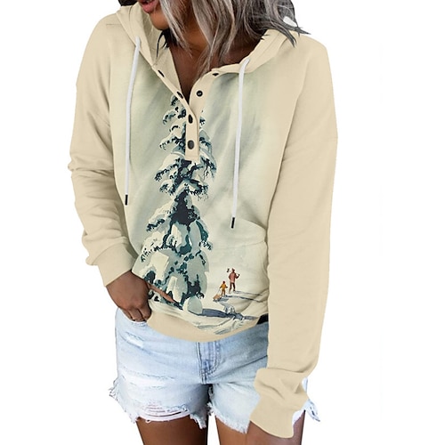 

Christmas Trees Masquerade Hoodie Women's Christmas Christmas Carnival Masquerade Adults' Christmas Vacation Polyester Top