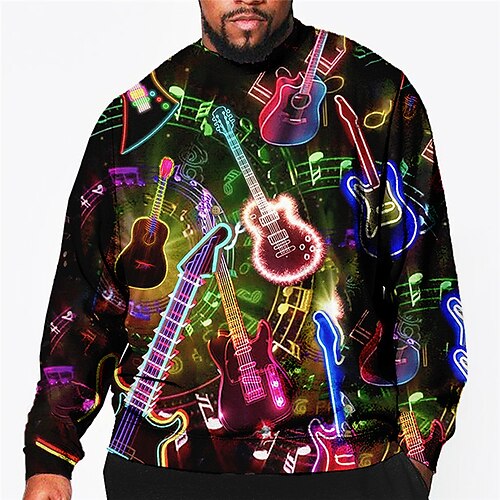 

Per uomo Plus Size Felpa Pullover Grande e alto Pop art Girocollo Manica lunga Primavera & Autunno Essenziale Di tendenza Streetwear Comodo Informale Sport Top