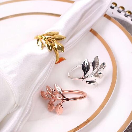 

hotel model room simple leaf napkin buckle napkin ring multi-color amazon aliexpress napkin ring cloth ring