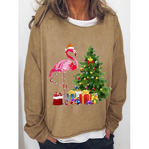 

Women's Sweatshirt Pullover Basic Green Black Blue Christmas Tree Christmas Round Neck Long Sleeve S M L XL 2XL 3XL