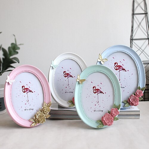 

1PC Butterfly Three-Dimensional Flower Oval Picture Frame Home Decoration Tabletop Decoration