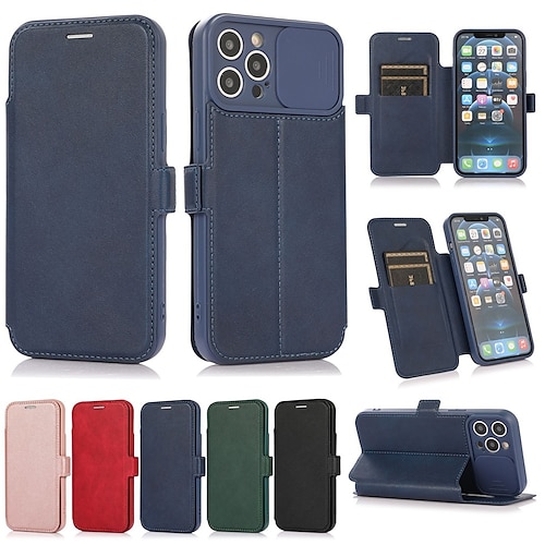 

teléfono Funda Para Apple Funda Completa iPhone 13 Pro Max 12 Mini 11 X XR XS Max 8 7 Marco Antigolpes Magnética Protector de cuerpo completo Color sólido TPU Cuero de PU