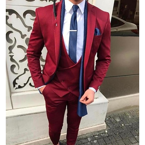 

Black Green Blue Men's Wedding Suits 3 Piece Solid Colored Standard Fit Single Breasted Two-buttons 2022