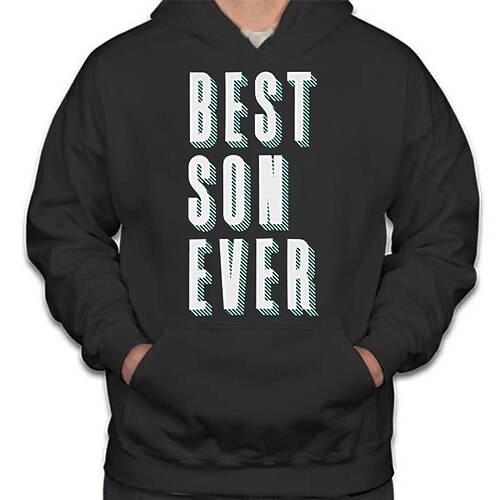 

Kids Boys Hoodie Pullover Letter Long Sleeve Pocket Children Top Casual Hoodie Daily Black Winter 7-13 Years