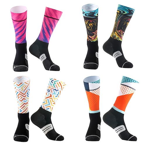 

Men's Women's Socks Compression Socks Cycling Socks Funny Socks Novelty Socks Bike / Cycling Breathable Anatomic Design Wearable 1 Pair Graphic Polyester Black / Orange Black Yellow One-Size