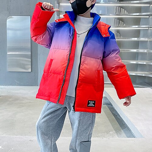

Kids Boys Hoodie Jacket Outerwear Solid Color Long Sleeve Coat Casual Basic Cool Blue Red Winter Fall 7-13 Years